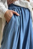Frisco Deep Cuff Chambray Wide Leg Pant Mid